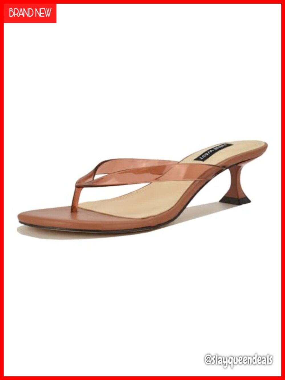 Nine West Crisee Womens Kitten Heel Thong Dress Sandals Slip On